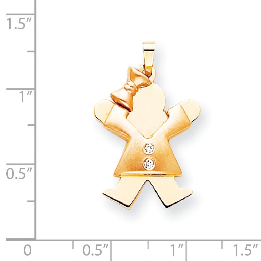 14K Zweifarben-Diamant-Kinderanhänger