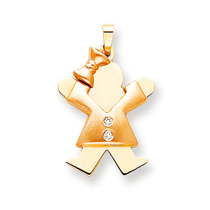 14K Bicolor-Gold Diamant-Anhänger für Kinder