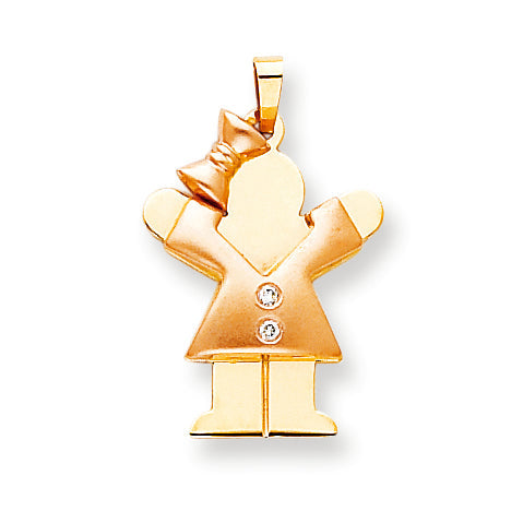 14K Bicolor Anhänger mit natürlichem AAA-Diamant für Kinder