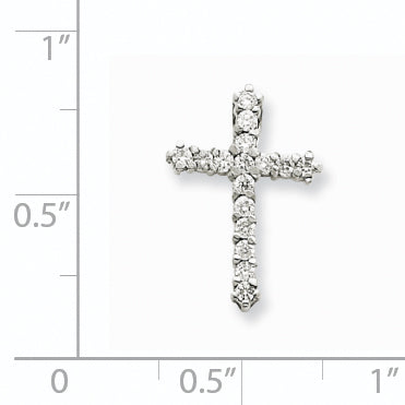 585 Weißgold Kreuz mit Diamant 0,24 ct
