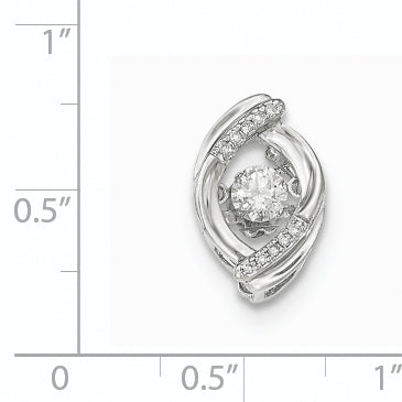 14K Weißgold Diamant-Anhänger mit Kette, poliert