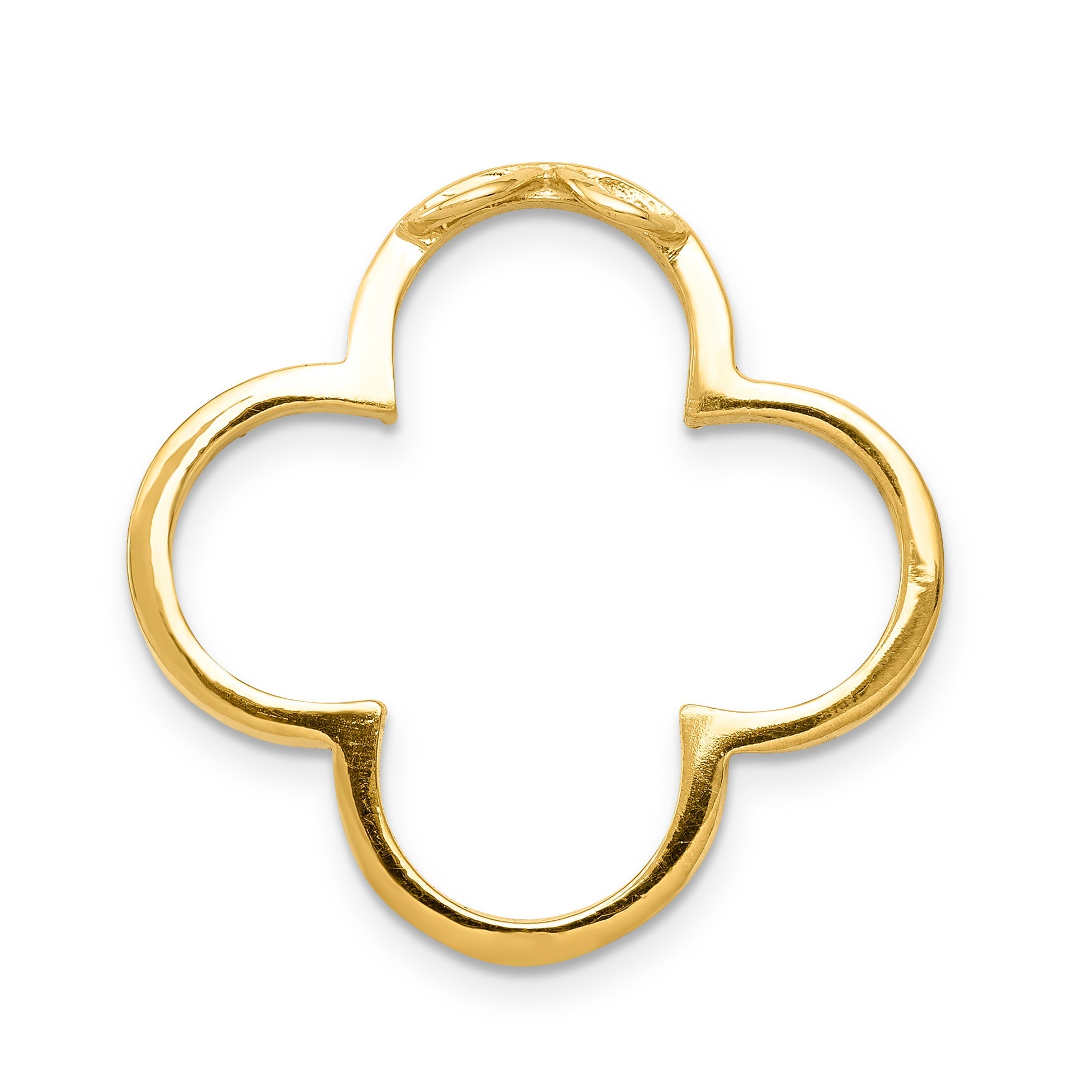 14K Gold Anhänger mit Kleeblattdesign und Diamanten