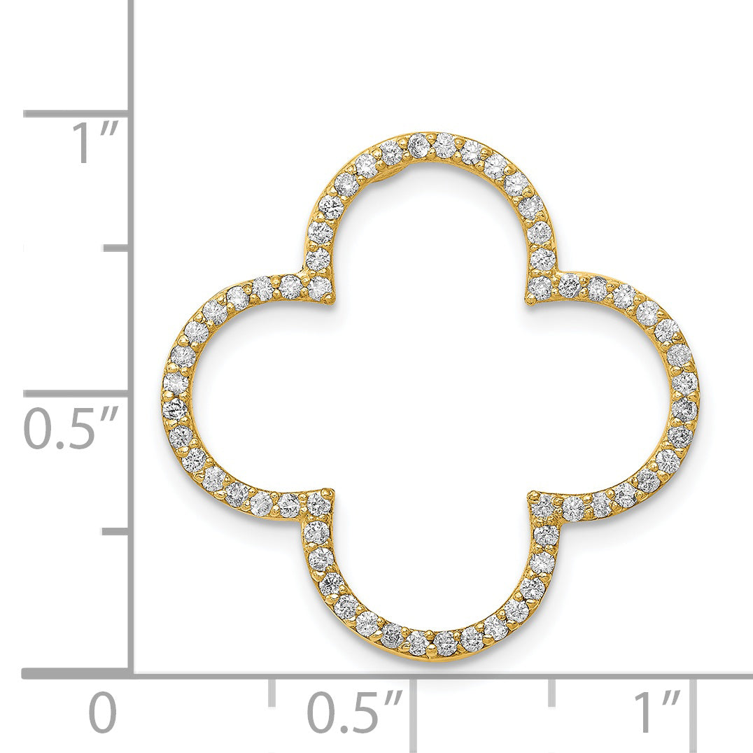 14K Gold Anhänger mit Kleeblattdesign und Diamanten