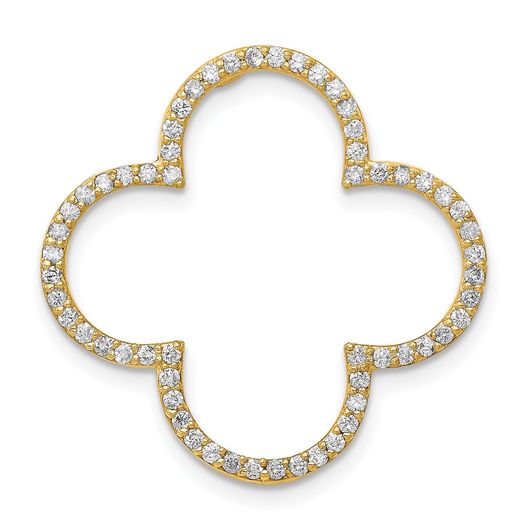 14K Gold Anhänger mit Kleeblattdesign und Diamanten