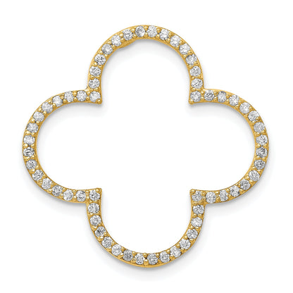 14K Gold Anhänger mit Kleeblattdesign und Diamanten