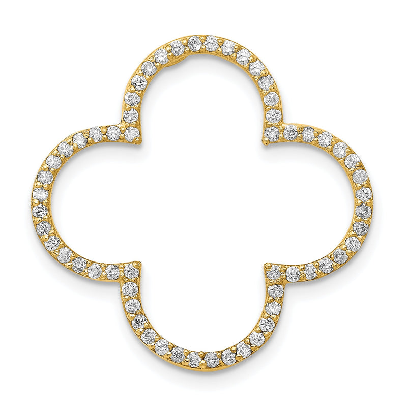 14K Gold Anhänger mit Kleeblattdesign und Diamanten, 0,42 ct