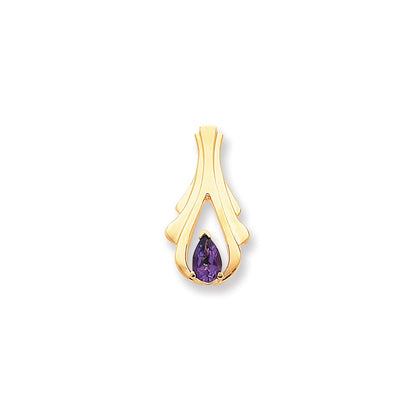 14K Gelbgold Amethyst-Diamant-Gleitanhänger