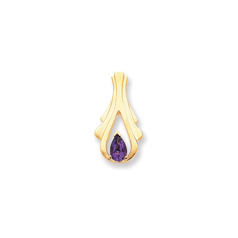 14K Gelbgold Amethyst-Diamant-Gleitanhänger