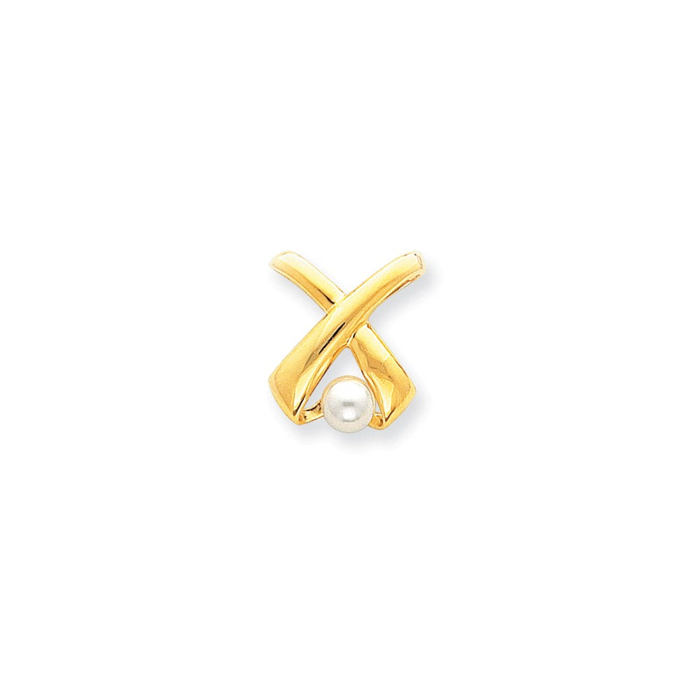 14K Gelbgold Perlen-Diamant-Gleitanhänger