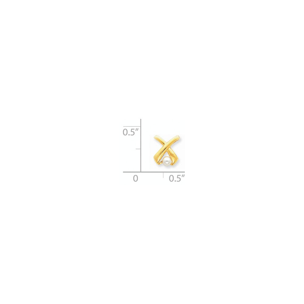 14K Gelbgold Perlen-Diamant-Gleitanhänger