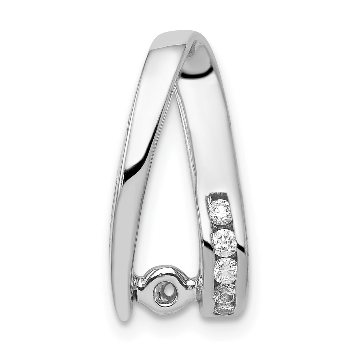 14K Weißgold Steckverschluss mit Diamant