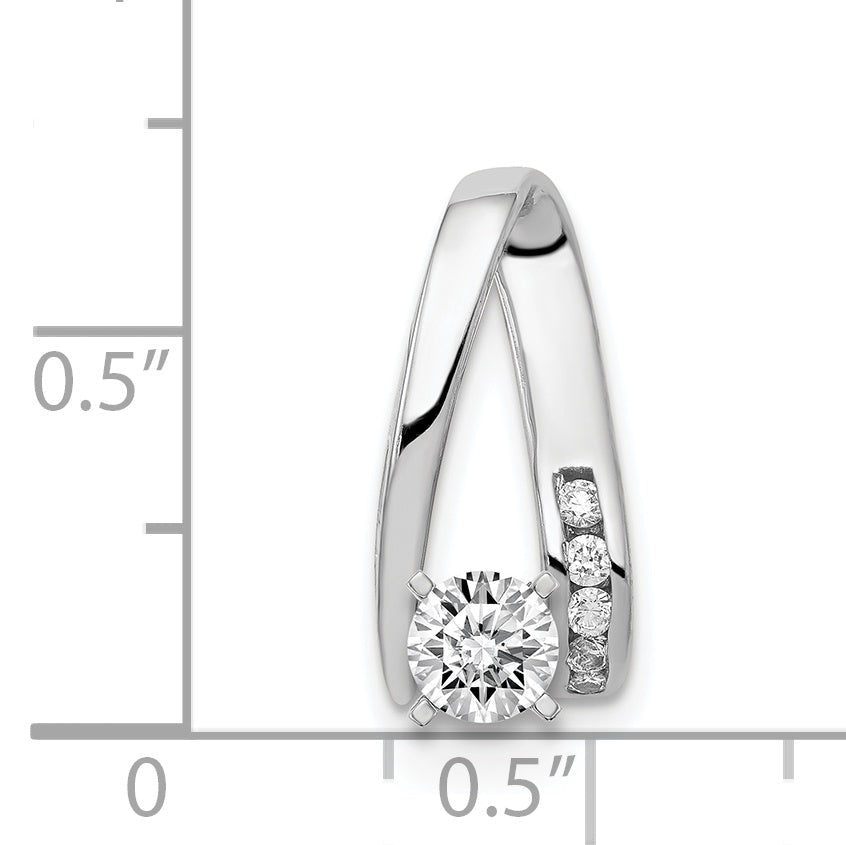 14K Weißgold Steckverschluss mit Diamant