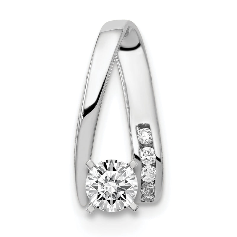 14K Weißgold Steckverschluss mit Diamant