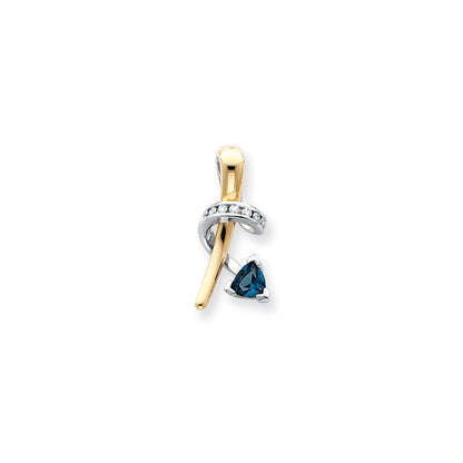 14K Bicolor-Gold Diamant-Gleitanhänger (H/I1 Qualität)