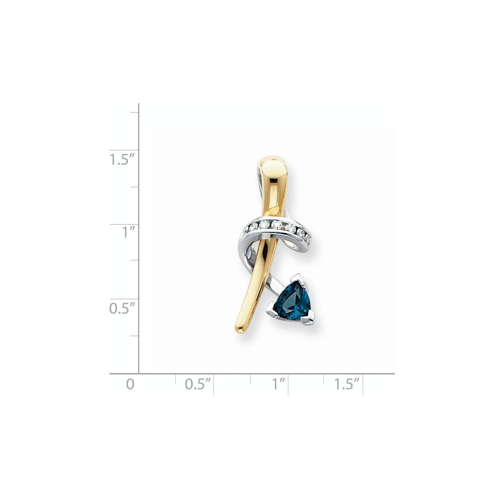 14K Bicolor-Gold Diamant-Gleitanhänger (H/I1 Qualität)