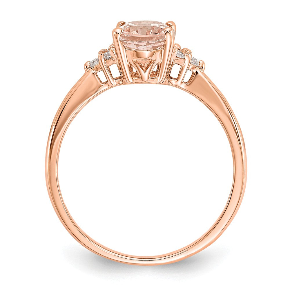 14K Roségold Morganit & Diamant Ring