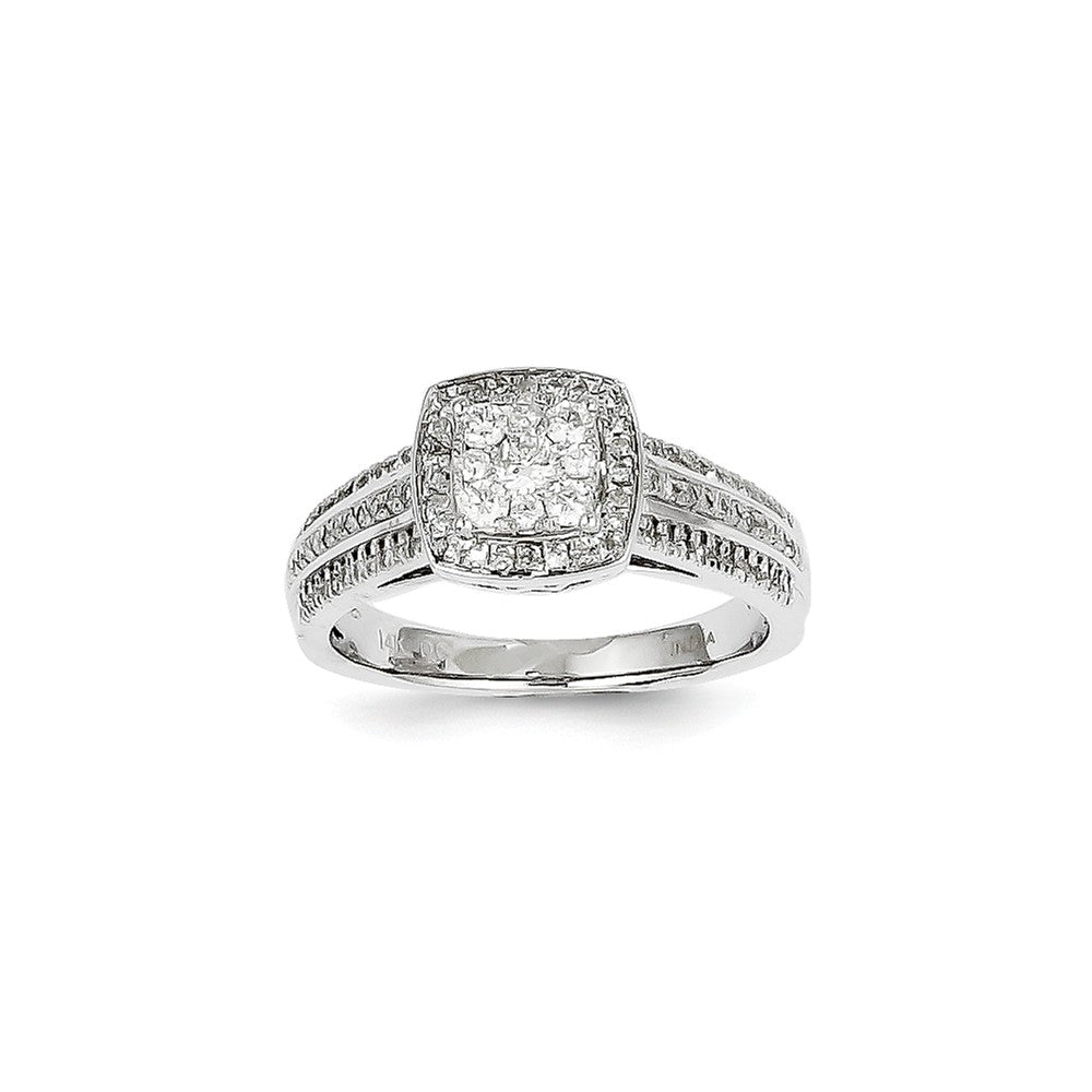14K Weißgold Diamant Ring