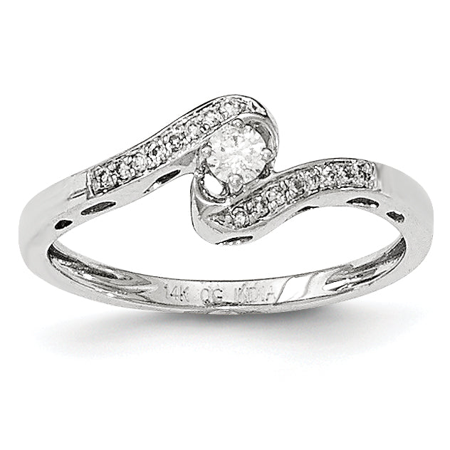 14K Weißgold Diamantring
