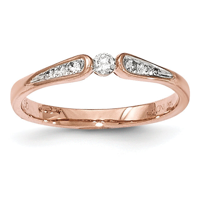 14K Roségold Diamantring