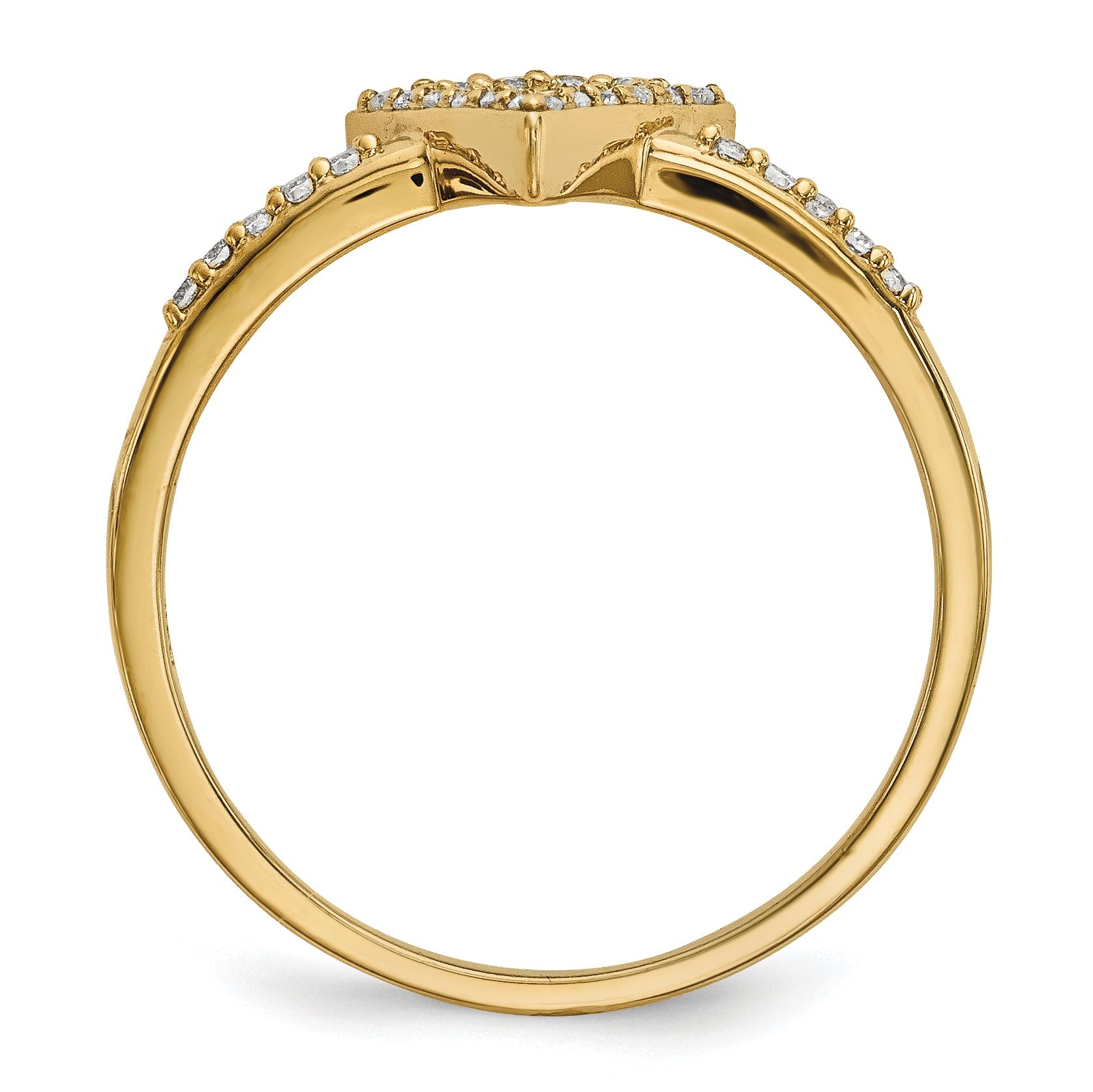 14K Gelbgold Diamant-Dreiecksring