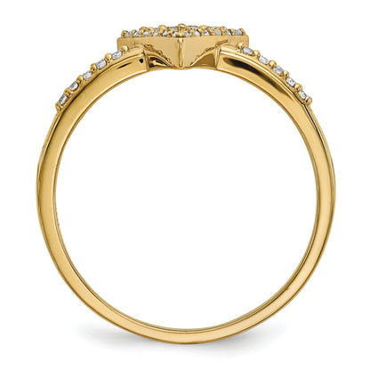 14K Gelbgold Diamant-Dreiecksring