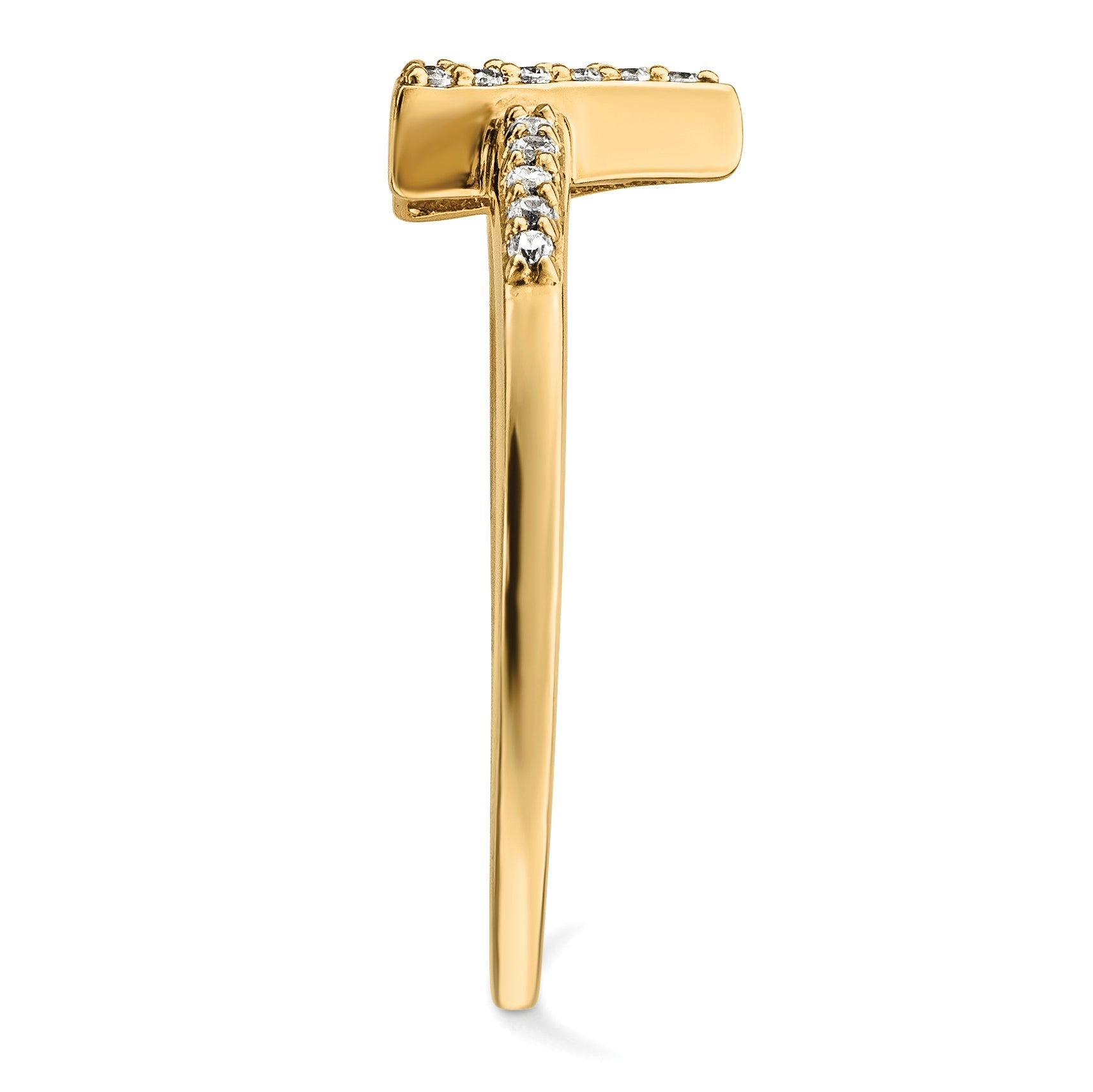 14K Gelbgold Diamant-Dreiecksring
