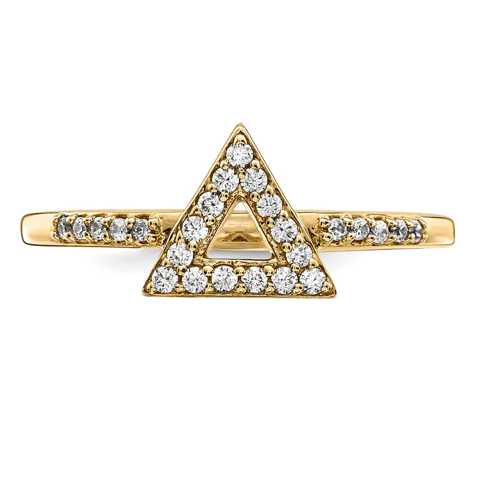 14K Gelbgold Diamant-Dreiecksring