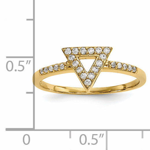 14K Gelbgold Diamant-Dreiecksring