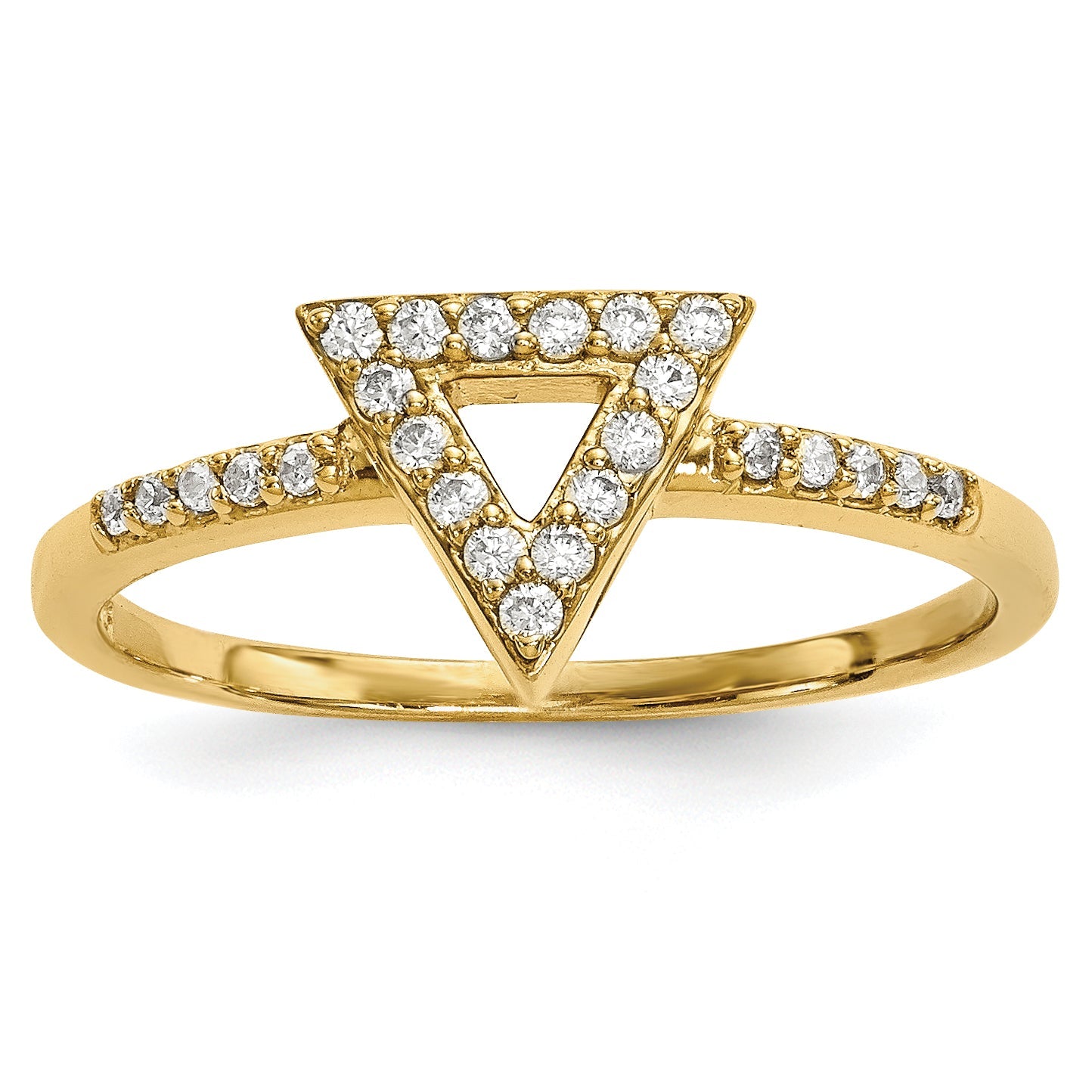 14K Gelbgold Diamant-Dreiecksring