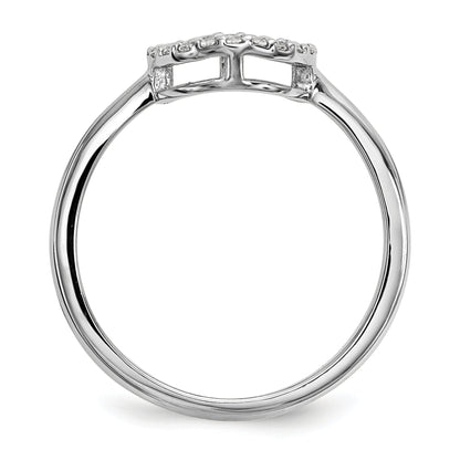 14K Weißgold Diamant-Ring mit offenem Kreis