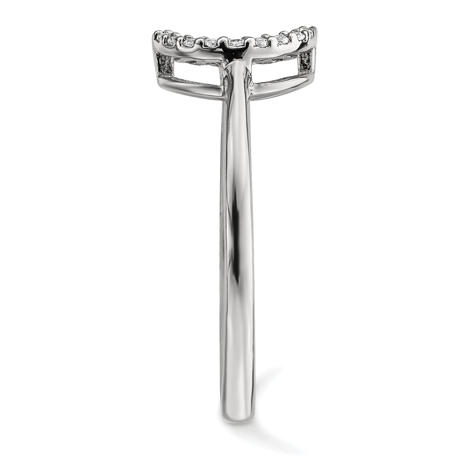 14K Weißgold Diamant-Ring mit offenem Kreis