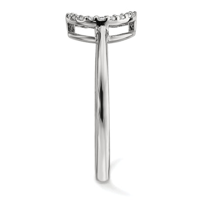 14K Weißgold Diamant-Ring mit offenem Kreis