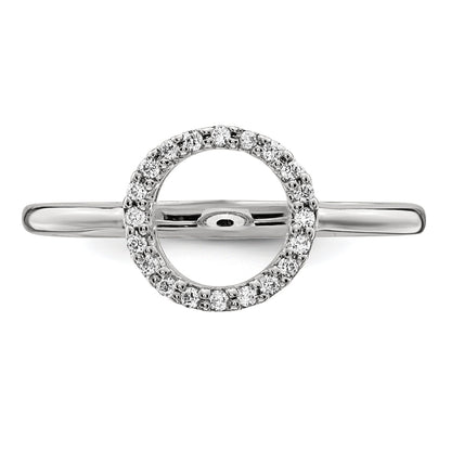 14K Weißgold Diamant-Ring mit offenem Kreis