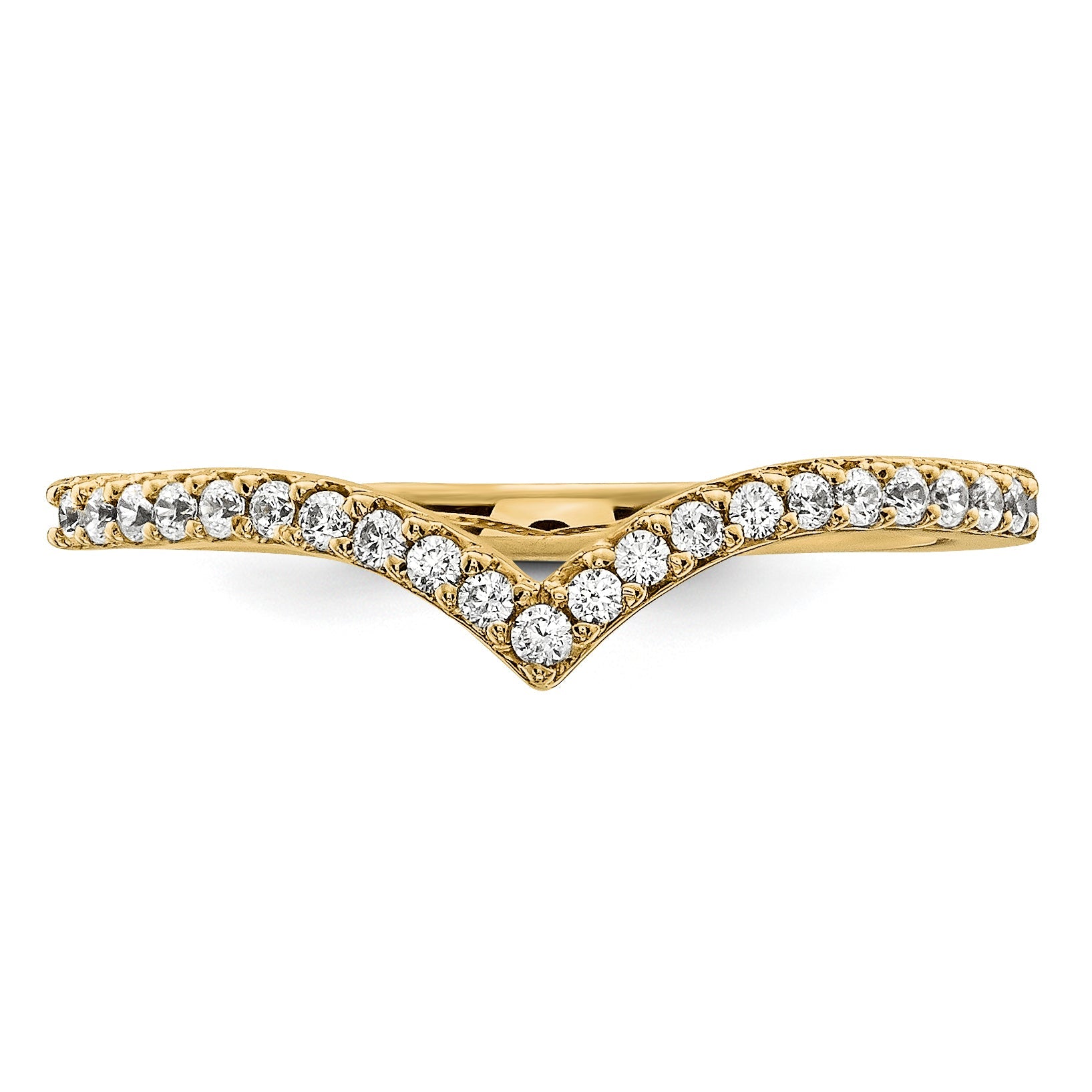 14K Gelbgold Diamant-V-Ring