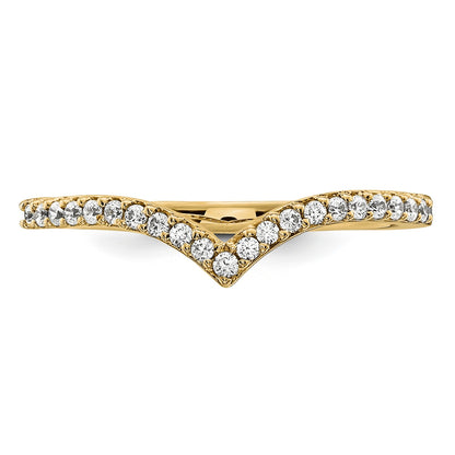 14K Gelbgold Diamant-V-Ring