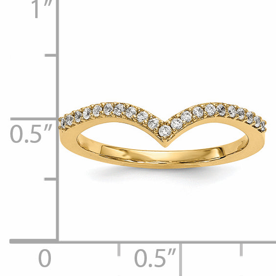 14K Gelbgold Diamant-V-Ring