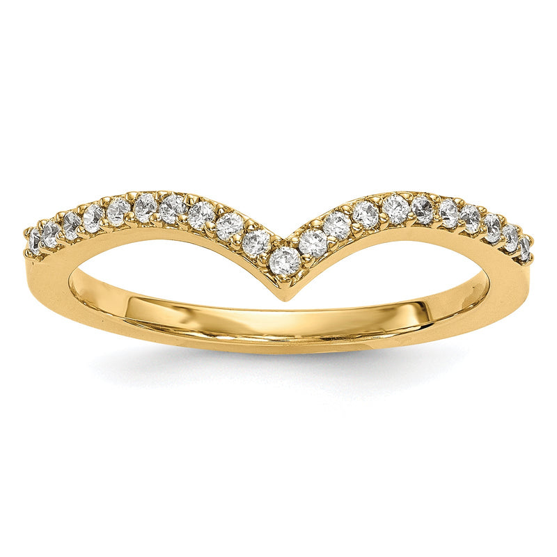14 Karat Gelbgold Diamant-V-Ring