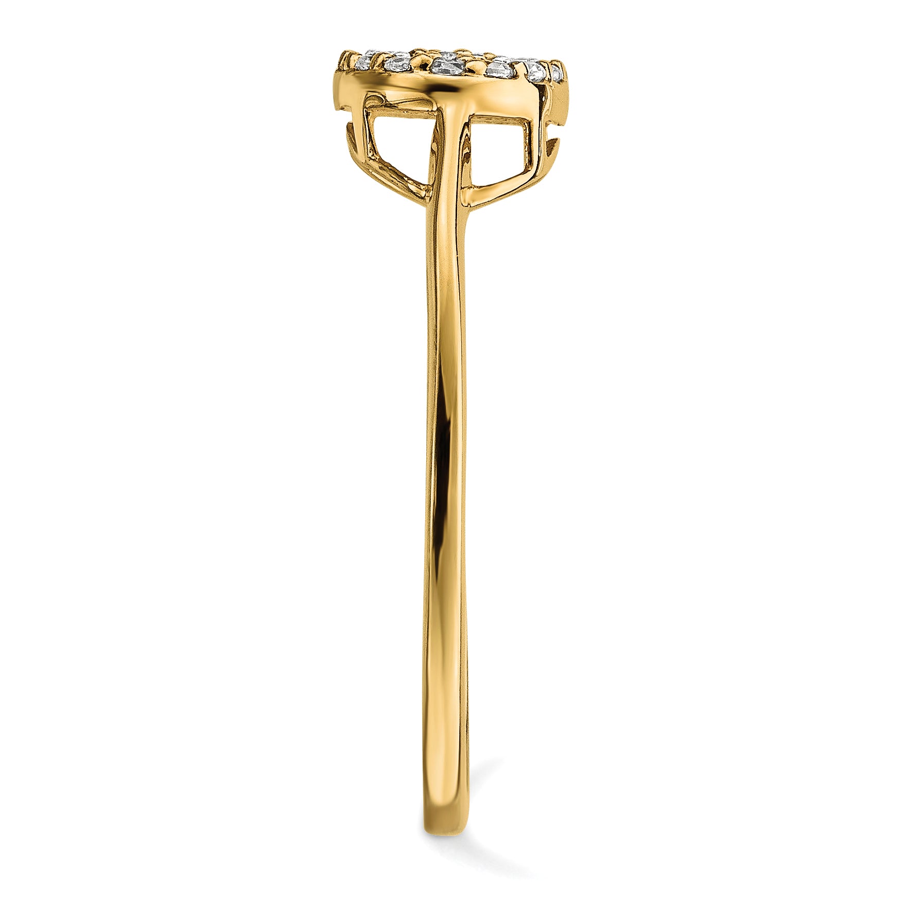 14 Karat Gelbgold Diamant-Cluster-Ring, oval