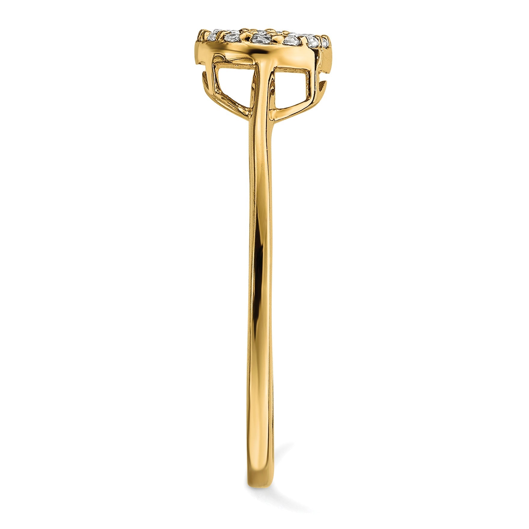 14K Gelbgold Diamant-Cluster-Ring, oval