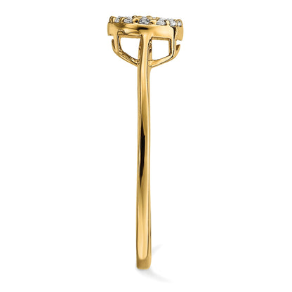 14K Gelbgold Diamant-Cluster-Ring, oval