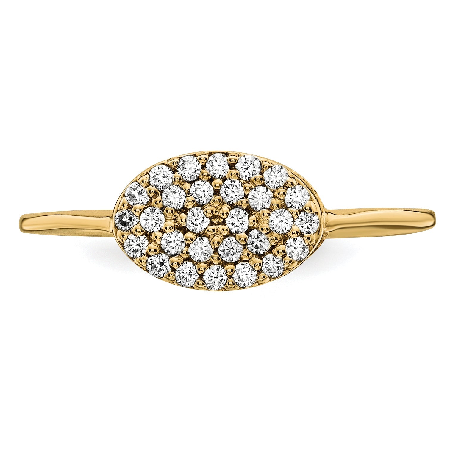 14K Gelbgold Diamant-Cluster-Ring, oval