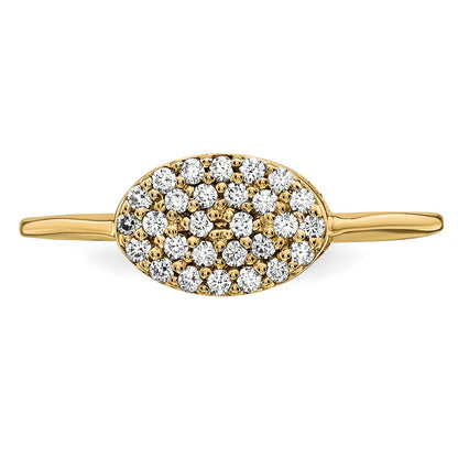 14K Gelbgold Diamant-Cluster-Ring, oval