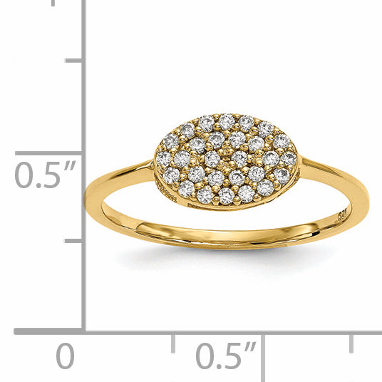 14K Gelbgold Diamant-Cluster-Ring, oval