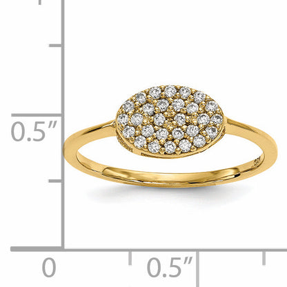 14K Gelbgold Diamant-Cluster-Ring, oval
