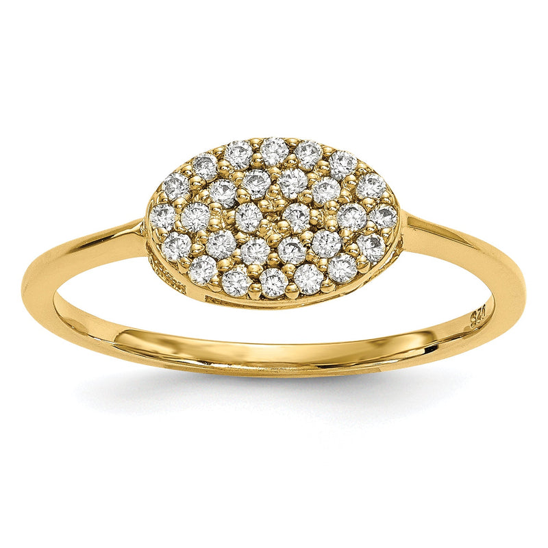 14 Karat Gelbgold Diamant-Cluster-Ring, oval