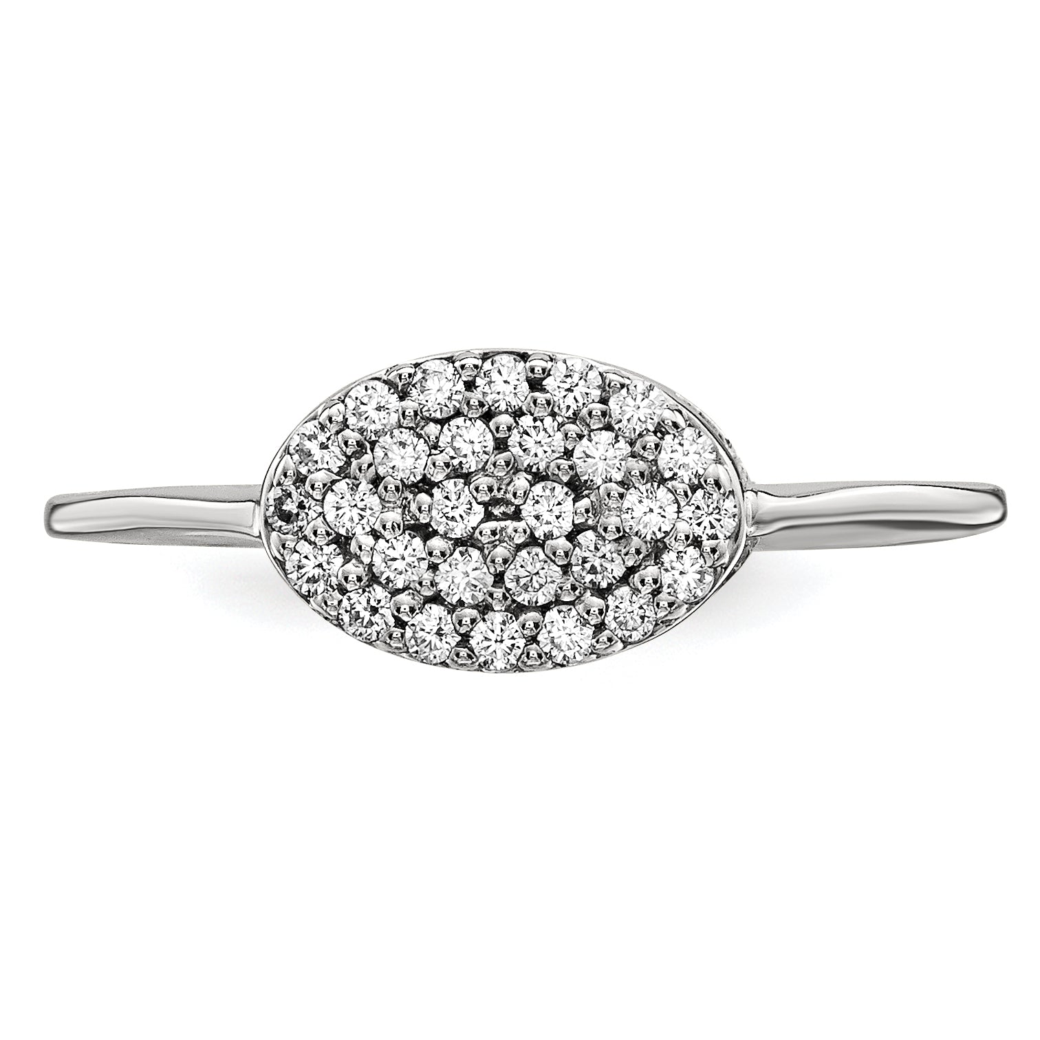 14 Karat Weißgold Diamant-Cluster-Ring, oval