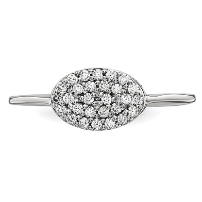 14 Karat Weißgold Diamant-Cluster-Ring, oval