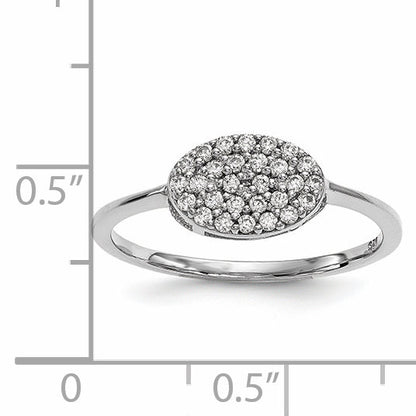 14K Weißgold Diamant-Cluster-Ring, oval
