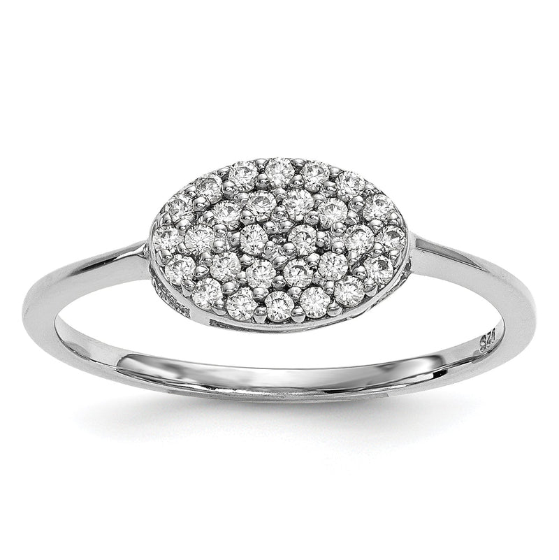 14 Karat Weißgold Diamant-Cluster-Ring, oval