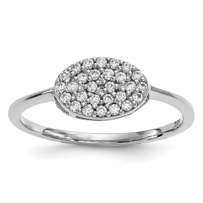 14K Weißgold Diamant-Cluster-Ring, oval